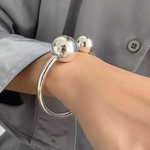 SILVER BALL BANGLE ADJUSTABLE BRACELET